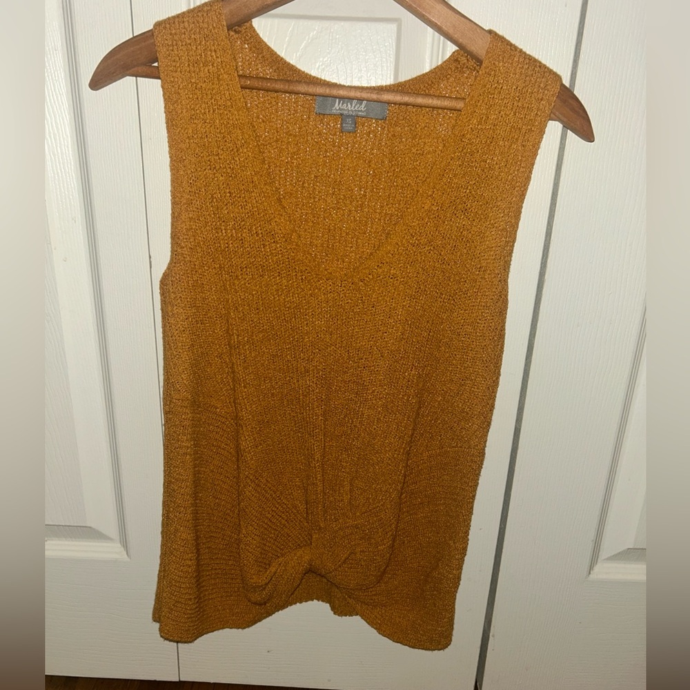 Marled Mustard Knit Tank Top
